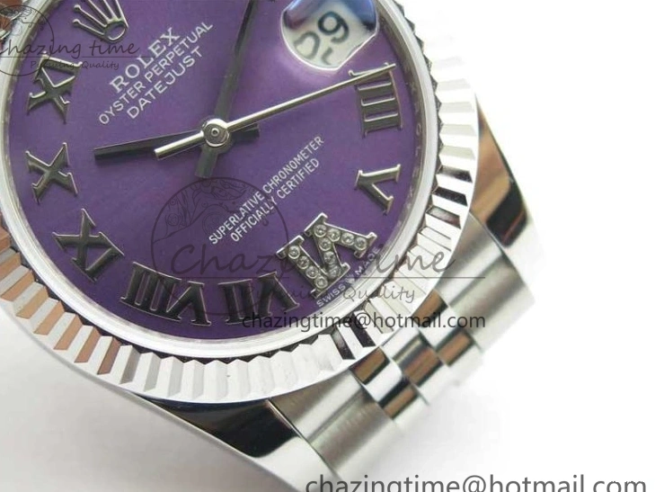 MiroTime 0508 Datejust 31mm 278271 SS BP Maker Best Edition Purple Roman Dial on Jubilee Bracelet OdorResistant 2724